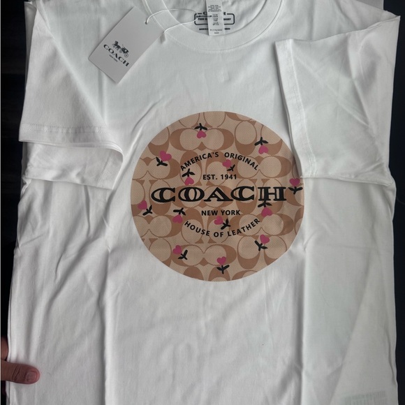 Coach White and Tan Graphic Tee - Picture 2 of 4